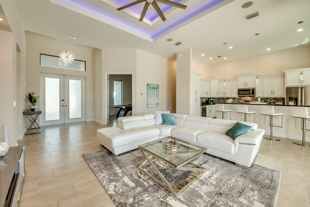 Living and kitchen area in the Villa Aesthetic